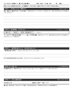 裏面は帰った日に書く。まず事実だけ、それから考え。仮説が当たった/外れた/ずれたに丸をして書き直す。